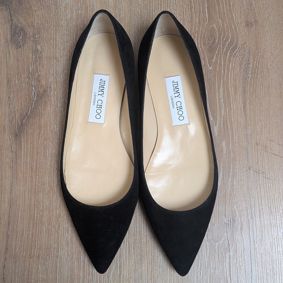 Jimmy Choo Shoes - NIB Jimmy Choo Alina Black Suede Ballet Flats